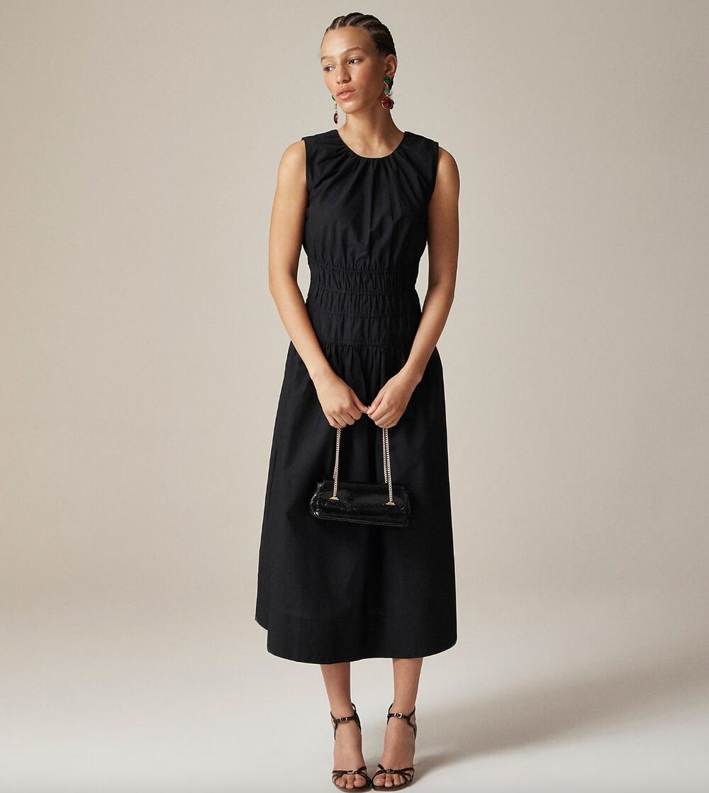j crew petite cocktail dresses J. | | Jcrew Smocked Sleeveless Dress Cotton Poplin Midi A Line Black Xxs P Nwt Wedding dresses Sleeve:36 Colour_Wine/Burgundy Kate Middleton Stuns in Online exclusive.